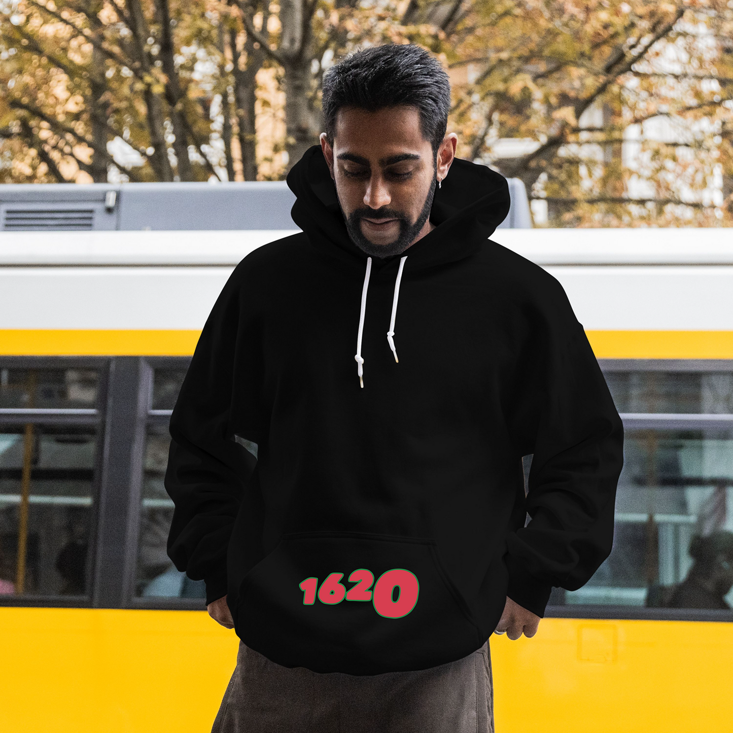 1620 Collective Merch Gildan - Heavy Blend™ Black Hooded Sweatshirt - 18500 SKU#S1620G1850022060