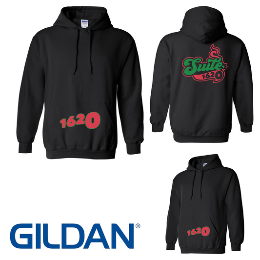 1620 Collective Merch Gildan - Heavy Blend™ Black Hooded Sweatshirt - 18500 SKU#S1620G1850022060